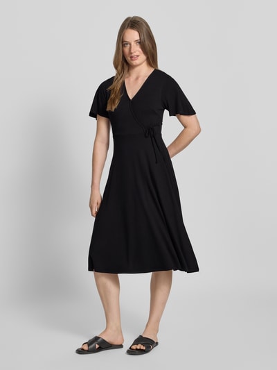 ZABAIONE Wickelkleid mit V-Ausschnitt Modell 'Ce44ce' Black 1