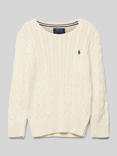 Polo Ralph Lauren Kids Strickpullover mit Label-Stitching Sand 1