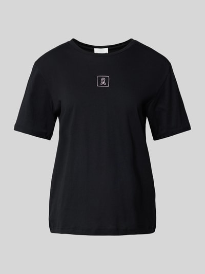 Armedangels T-shirt met labelstitching, model 'MAARLA' Zwart - 2