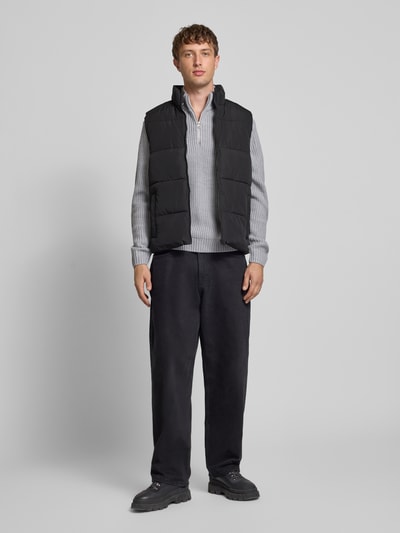 Jack & Jones Kamizelka pikowana ze stójką model ‘MAZE’ Czarny 1