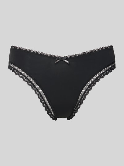 HUGO String mit Spitzenbesatz Modell 'UNIQUE' Black 1