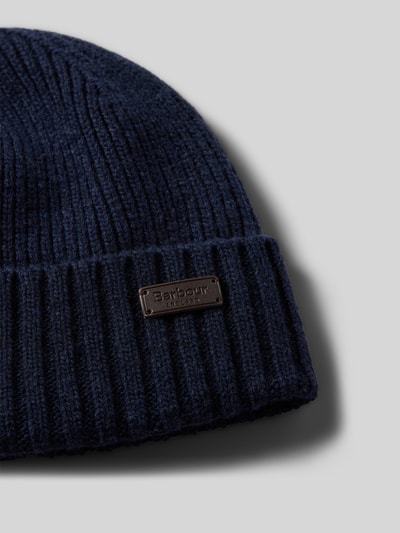 Barbour Beanie van wolmix, model 'CARLTON' Marineblauw - 2