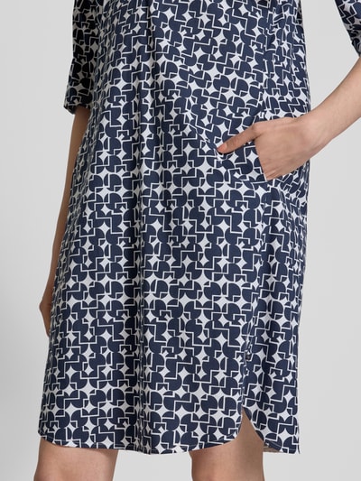 ROBE LÉGÈRE Knielanges Kleid mit Stehkragen Marine 3