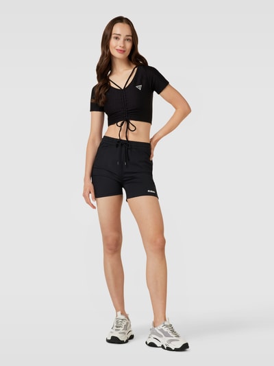 Guess Activewear Crop Top mit Label-Detail Modell 'DELMA' Black 1