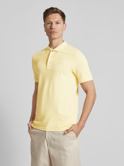 Brax Regular fit poloshirt met labelprint, model 'Pete' Lichtgeel - 4