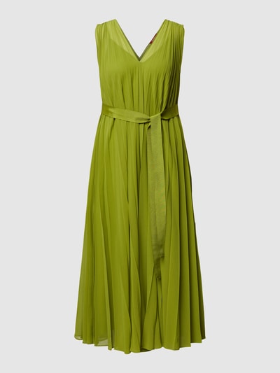 Max Mara Studio Maxi-jurk met V-hals, model 'EDITA' Lichtgroen - 2