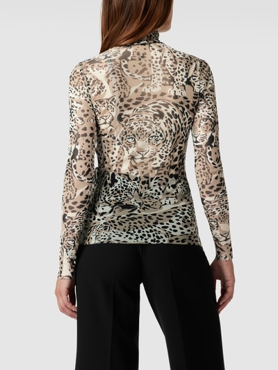 Marc Cain Langärmeliges Blusenshirt mit Animal-Print Camel 5