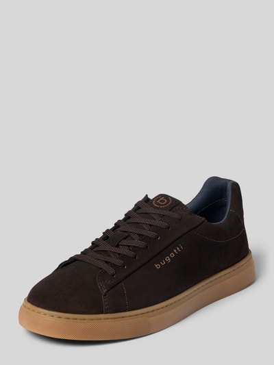 Produktfoto, Sneaker aus Leder Modell 'Fido' von bugatti in Dunkelbraun mit Schnürung, Gummisohle, Abgerundete-Spitze, Absatzhöhe 3 cm, Schafthöhe 8 cm, Schaftweite 11 cm, für Herren