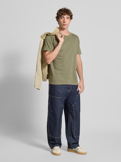 Superdry T-shirt met geribde ronde hals Groen - 1