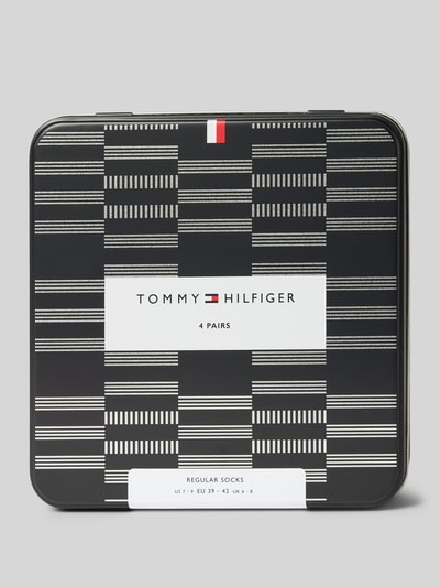 Tommy Hilfiger Skarpety z detalami z logo w zestawie 4 szt. Czarny 3