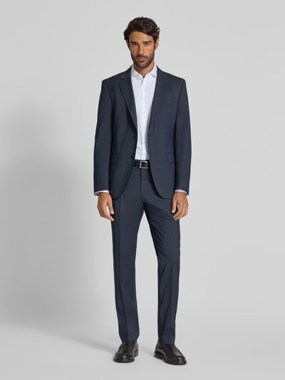 BOSS Slim fit pantalon van scheerwolmix, model 'GENIUS' Donkerblauw - 1