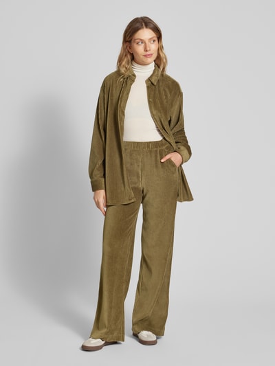 JAKE*S STUDIO WOMAN Straight Fit Stoffhose mit Strukturmuster Khaki 1