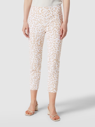 Raffaello Rossi Caprihose mit Animal-Print Modell 'Penny' Beige 4
