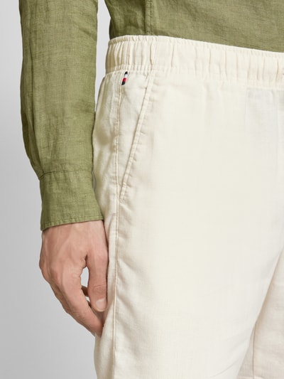 Tommy Hilfiger Korte broek van linnenmix met elastische band, model 'HARLEM' Beige - 3