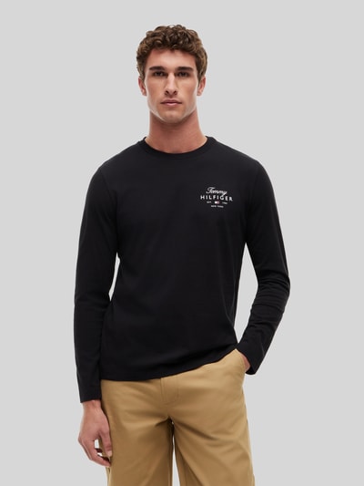Tommy Hilfiger Bluzka z długim rękawem o kroju regular fit z czystej bawełny Czarny 4