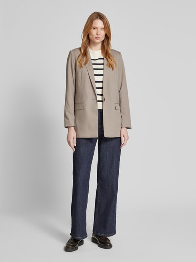 Vero Moda Relaxed Fit Longblazer aus Viskose-Mix Modell 'NILA' Sand 1