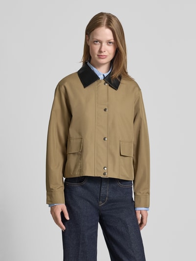 Oui Jacke mit Umlegekragen Khaki 4