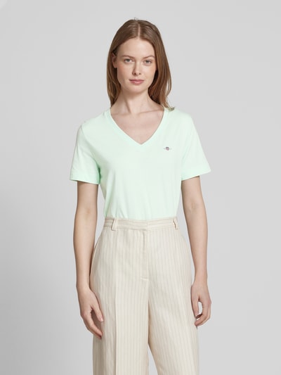 Gant T-Shirt mit Label-Stitching Mint 4