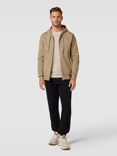 Gant Sweatjacke mit Label-Stitching Beige 1