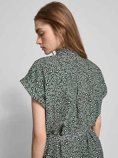 ONLY Fließendes Hemdblusenkleid mit Allover-Muster Modell 'Hannover' Schilf 3