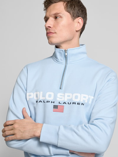 Polo Sport Sweatshirt mit Stehkragen Hellblau 3