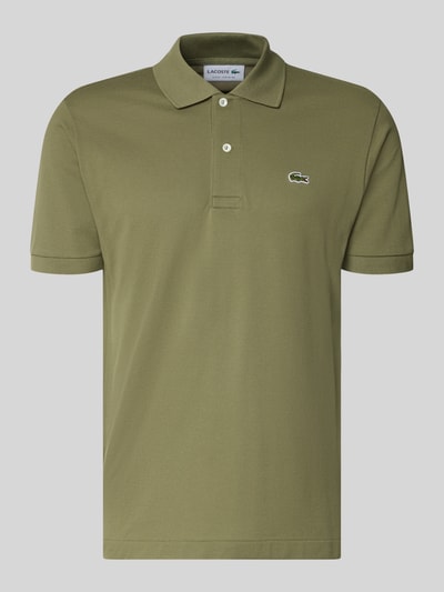 Productfoto, regular fit poloshirt uit pure katoen van Lacoste voor heren, olijfgroen, met gladde textuur en korte mouwen