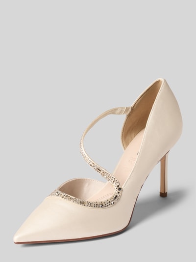 Productfoto, beige pumps met strass-steentjes, spitse neus en stilettohak, Pumps met Strasssteinbesatz van Tamaris, Dames