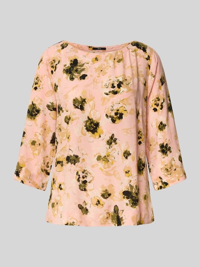 Zero Relaxed Fit Bluse aus reiner Viskose mit floralem Allover-Print Hellrosa 2