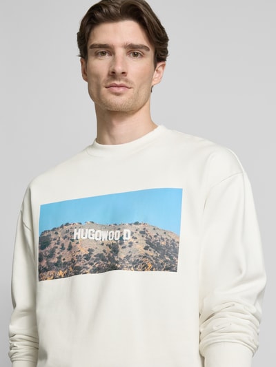 HUGO Sweatshirt met motiefprint, model 'Dartok' Offwhite - 3