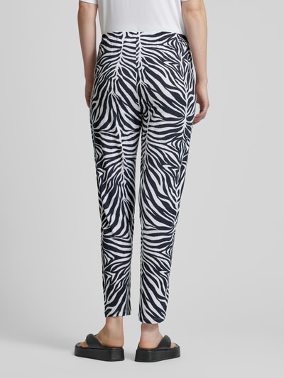 HUGO Regular fit stoffen broek met dierenprint, model 'MAKENA' Zwart - 5