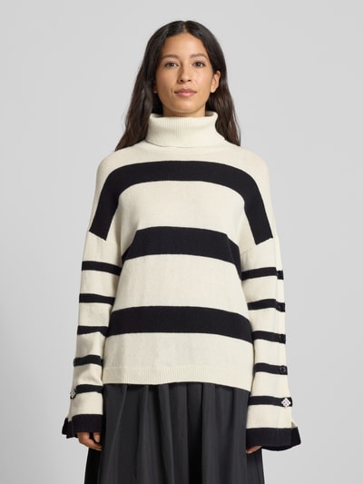 Liu Jo White Regular Fit Rollkragenpullover aus reiner Wolle Modell 'LIU JO BETTER' Offwhite 4