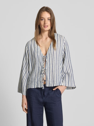 B.Young Bluzka z rękawem o dł. 3/4 i wiązaniem model ‘FALAKKA’ Błękitny 4