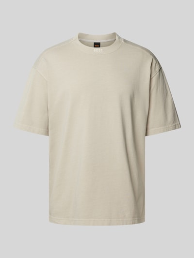 BOSS Orange T-shirt met labelstitching Beige - 2