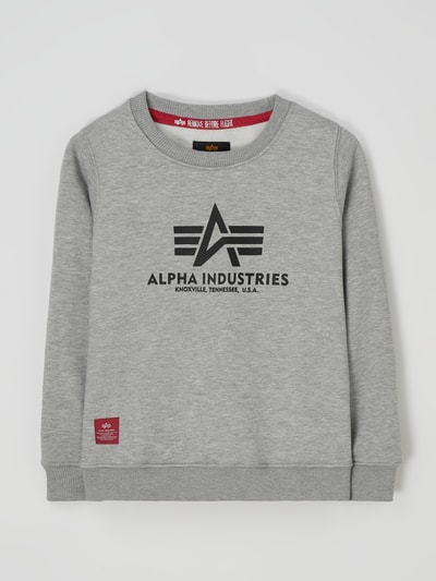 Alpha Industries Sweatshirt mit Logo Mittelgrau Melange 1