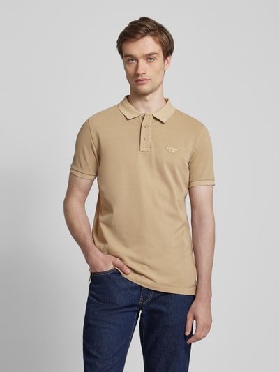 JOOP! Jeans Koszulka polo o kroju regular fit z wyhaftowanym logo model ‘Ambrosio’ Beżowy 4