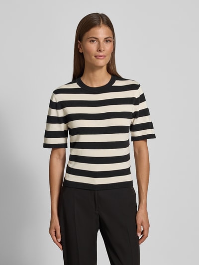 GUIDO MARIA KRETSCHMER WOMAN Gebreid shirt van viscosemix met ronde hals Zwart - 4