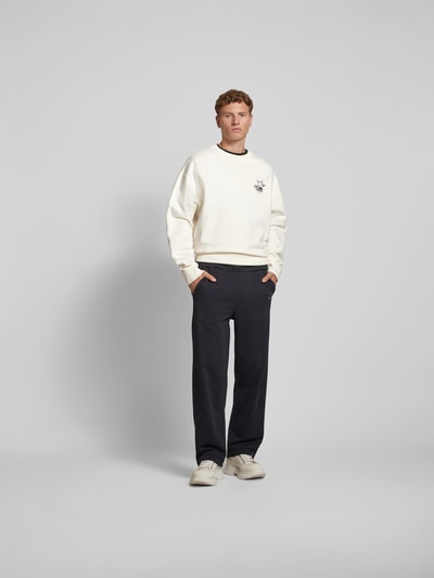 MAISON KITSUNE Sweatshirt mit Label-Stitching Sand 1