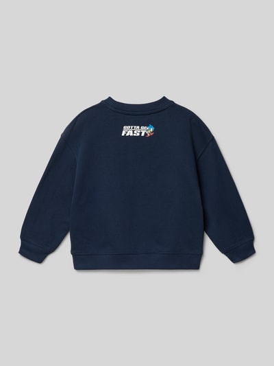 Produktfoto, Sweatshirt mit Motiv Modell 'SONSETS' von Mango aus Baumwoll-Mix, Regular-Fit, Kinder Sweatshirt, blau, Rundhalsausschnitt.