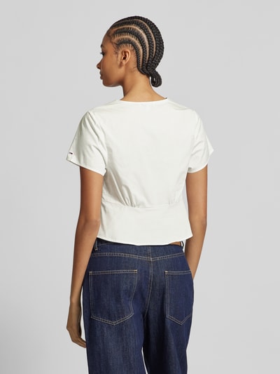 Tommy Jeans Regular Fit Bluse mit Knopfleiste Offwhite 5