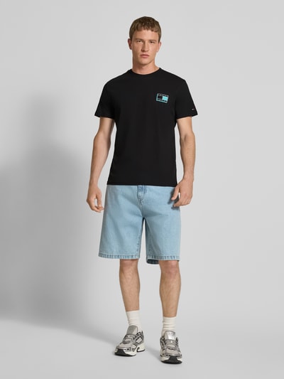 Tommy Jeans T-shirt o kroju regular fit z czystej bawełny Czarny 1