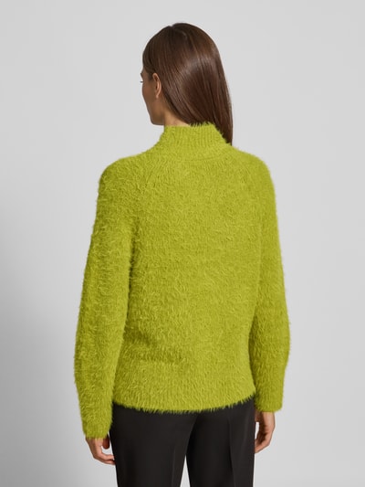 Luisa Cerano Strickpullover aus Woll-Mix mit Stehkragen Neon Gruen 5