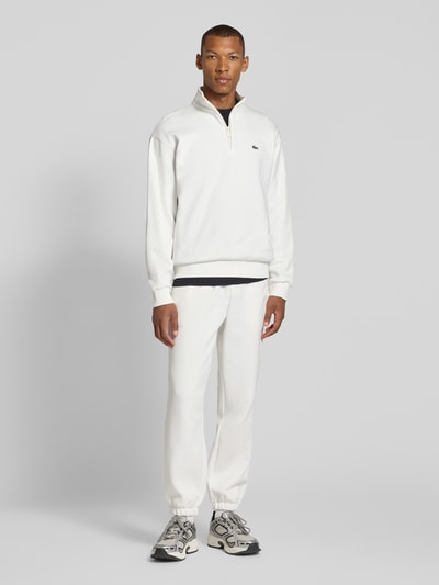 Lacoste Regular Fit Troyer aus Baumwoll-Mix Offwhite 1
