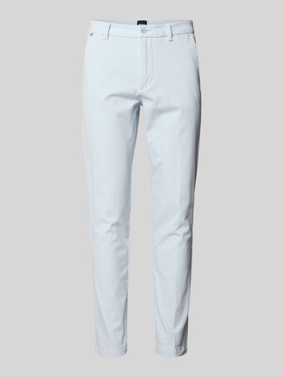 Produktfoto, Slim Fit Schmale Hose aus Baumwoll-Mix Modell 'KAITON1' von BOSS in Optik: Unifarben, Länge: Regular, Twill-Textur, Applikation: Label-Stitching, Logo-Detail, Gürtelschlaufen, Knopf und Reißverschluss, Gesäßtaschen, seitliche Eingrifftaschen, Materialverarbeitung: Baumwoll-Mix