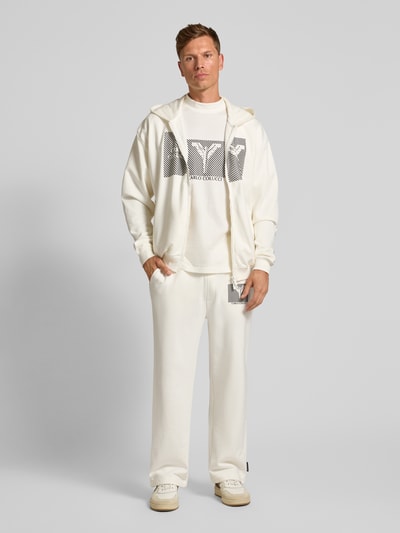 CARLO COLUCCI Sweatjacke mit Logo-Print und Zweiwege-Reißverschluss Offwhite 1