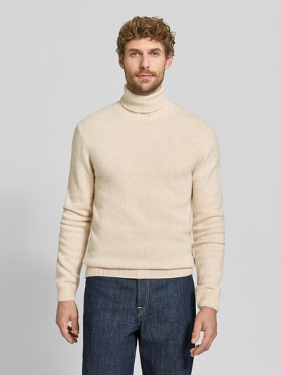 Casual Friday Slim Fit Rollkragenpullover aus Woll-Mix Modell 'Karl' Offwhite 4