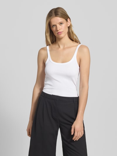 WEEKDAY Top mit Feinripp Weiss 4