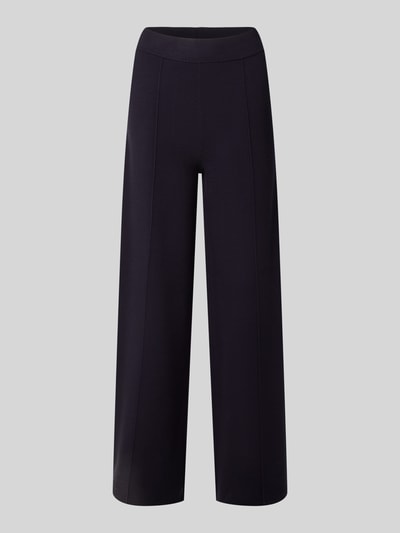 Produktfoto, Lounge-Hose mit Längsnähten und elastischem Bund von Comma, dunkel, Viskose-Mix, Relaxed-Fit, glatte Textur, gerade Form