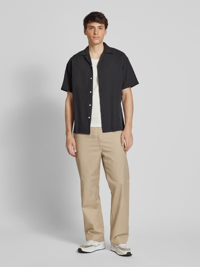 Jack & Jones Regular fit vrijetijdsoverhemd met resortkraag, model 'BREEZE' Zwart - 1