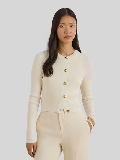 Lauren Ralph Lauren Slim Fit Strickjacke mit Knopf Details Sand 4