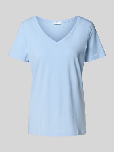 s.Oliver RED LABEL Regular Fit T-Shirt aus Baumwoll-Elasthan-Mix Hellblau 2